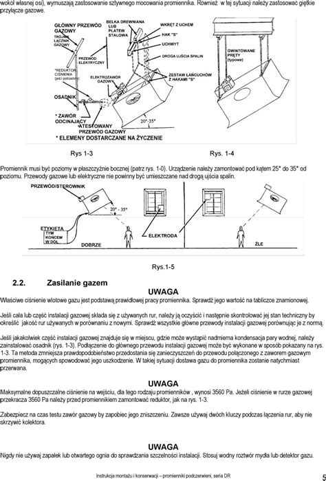 CERAMICZNE PROMIENNIKI GAZOWE Typ DR Instrukcja Monta U Obs Ugi I