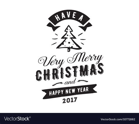 Merry Christmas Typographic Emblems Set Royalty Free Vector