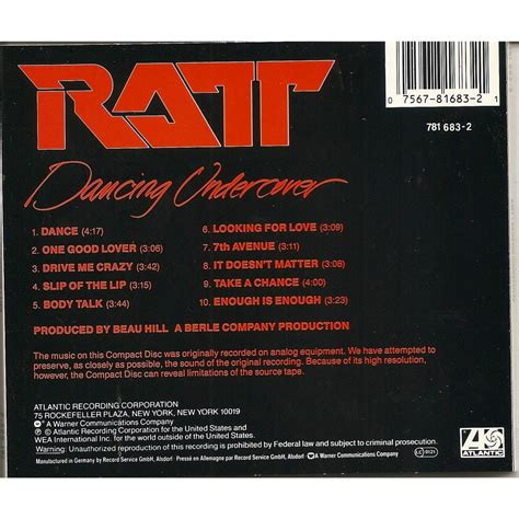 Dancing undercover by Ratt, CD with pycvinyl - Ref:115057706