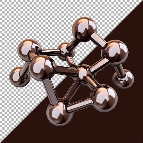 3d Rendering Of A Chemical Molecule Structure On Transparent Background