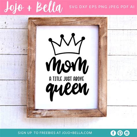 Mom A Title Just Above Queen Svg Mom Svg Momlife Svg Mom Etsy