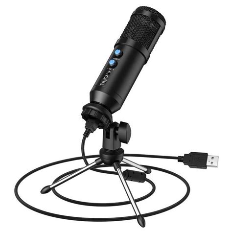 Microphone USB à Cardioïde Condensateur pour PC Micro avec Trépied pour