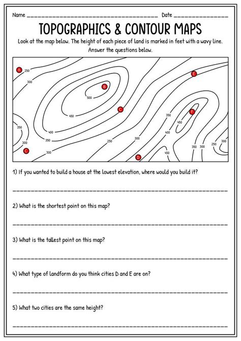 Drawing Contour Lines Worksheet - Worksheets Library