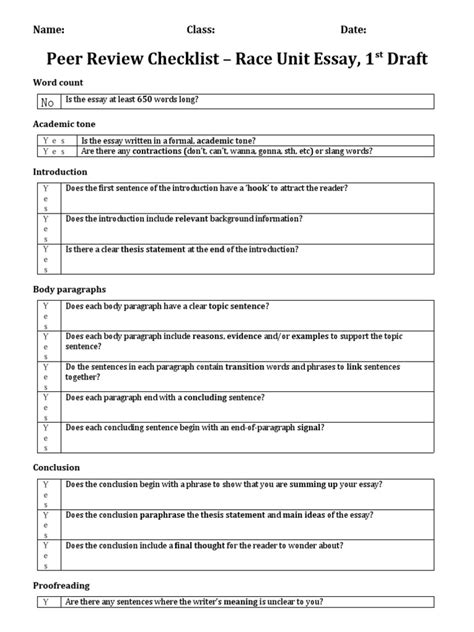 Peer Review Checklist Pdf