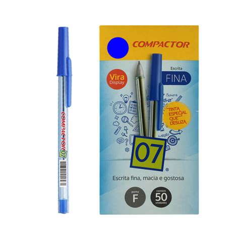 Comprar Caneta Esferogr Fica Compactor Ponta Fina Azul C