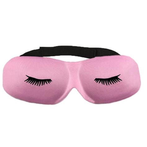 3d Contoured Lash Eye Pink Satin Eyelash Extension Sleep Mask