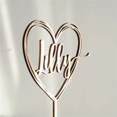 Cake Topper Name Im Herz Tortenheld