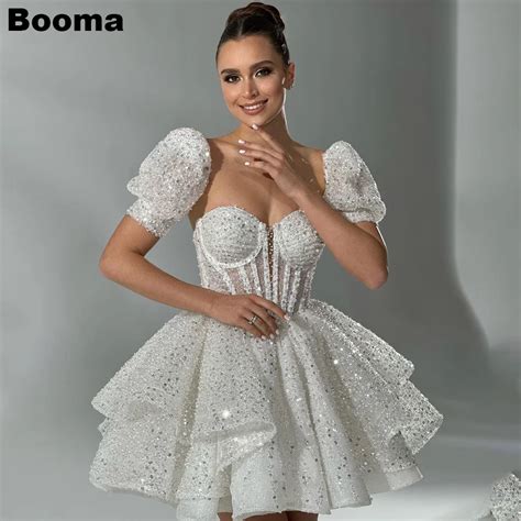 Booma Vestido Corto Brillante Con Lentejuelas Para Mujer Traje De