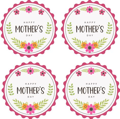 Mothers Day Flowers Label Vinyl Decal Tenstickers