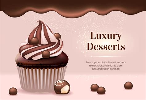 Luxury Desserts Realistic Banner Template 1643995 Vector Art At Vecteezy