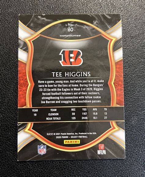 Panini Select Tee Higgins Rookie Rc Cincinnati Bengals Ebay