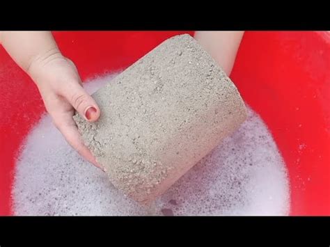 ASMR Sand Cement Big Chunks And Cylinders Dipping Crumbling In Water