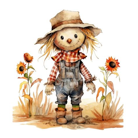 Cute Scarecrow Clipart Bundle Fall Autumn Thanksgiving Clipart S