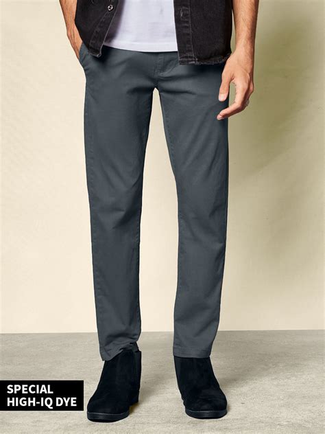 Buy Solids Dark Grey Mens Chino Pant Online