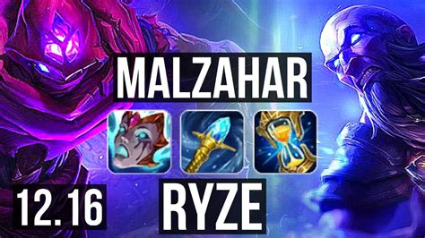 Malzahar Vs Ryze Mid Games Rank Malz Dominating