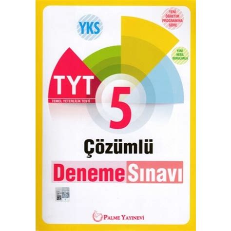 Palme Yayıncılık TYT 5 Çözümlü Deneme Sınavı Kitabı ve Fiyatı