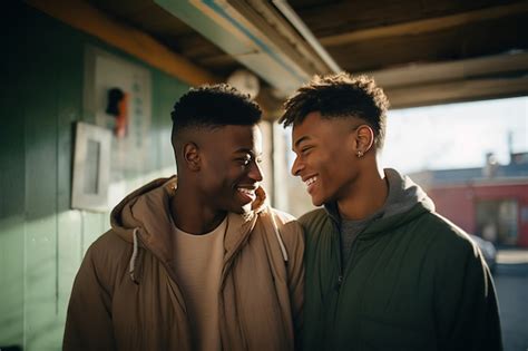 Casal Gay De Tiro M Dio Posando Foto Gr Tis