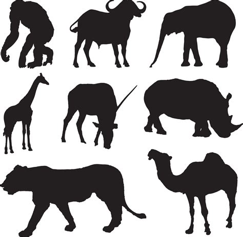 African animals silhouettes set. collection of African animals silhouette 21745827 Vector Art at ...