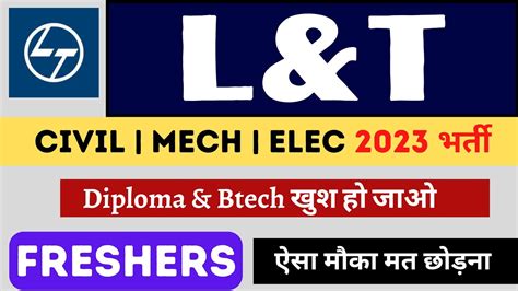 L T Latest Job Civil Engineer Job Mechanical Engineer Job