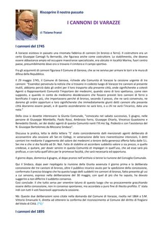 I CANNONI DI VARAZZE Di Tiziano Franzi Pdf