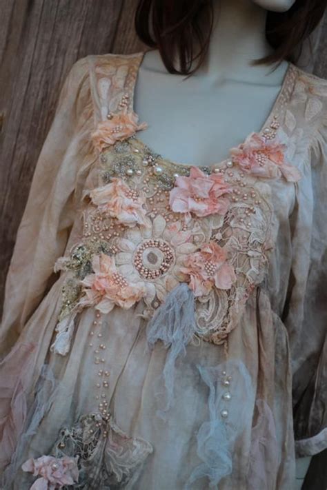 Dreamy Top Tunic With Old Lace Details Boho Romantic Tunic Wearable