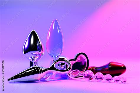 3D Illuastration A Collection Of Different Types Colorful Of Sex Toys