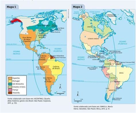 Compare os dois mapas e identifique as mudanças que ocorreram nos