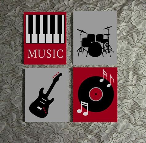 Custom Painted Music Themed Canvas Wall Art Hand Painted Musical Wall