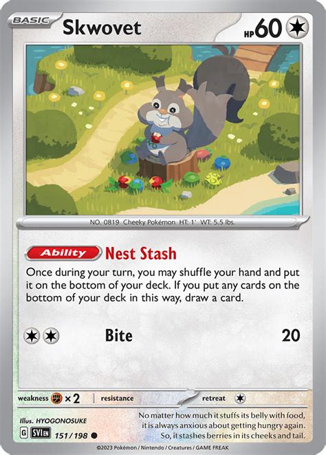 Skwovet Scarlet Violet Pokemon Card Pikawiz