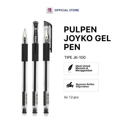 Jual Pulpen Bolpoin Ballpen Joyko JK 100 Gel Pen Water Resistant