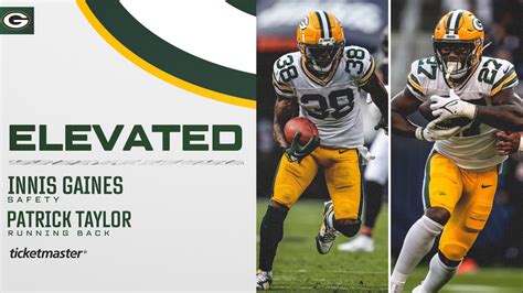 Packers elevate S Innis Gaines, RB Patrick Taylor for gameday | Week 2