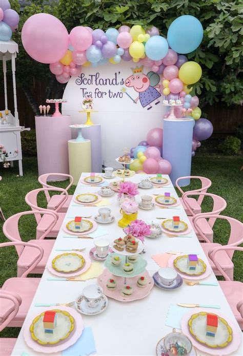 Pastel Peppa Pig Tea Party Kara S Party Ideas Peppa Pig Birthday