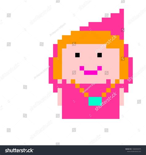 Pixel Art Girls Version Cartoon เวกเตอร์สต็อก ปลอดค่าลิขสิทธิ์ 1384094375 Shutterstock