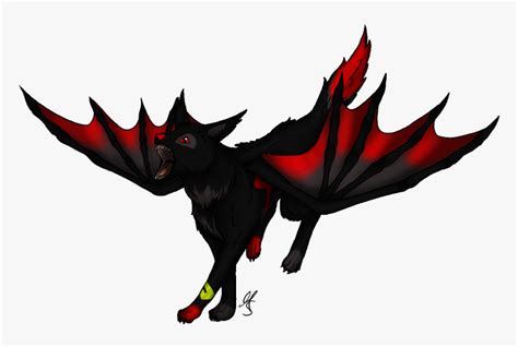 Anime Wolf With Wings Clipart Black And Red Wolf Hd Png Download