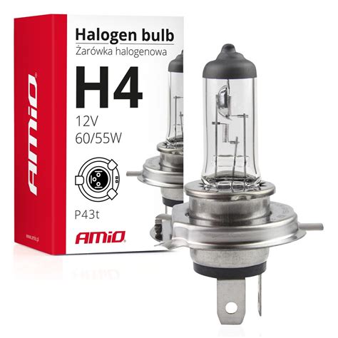 Żarówka Halogenowa H4 12V 60 55W Filtr Uv E4 Amio Amio