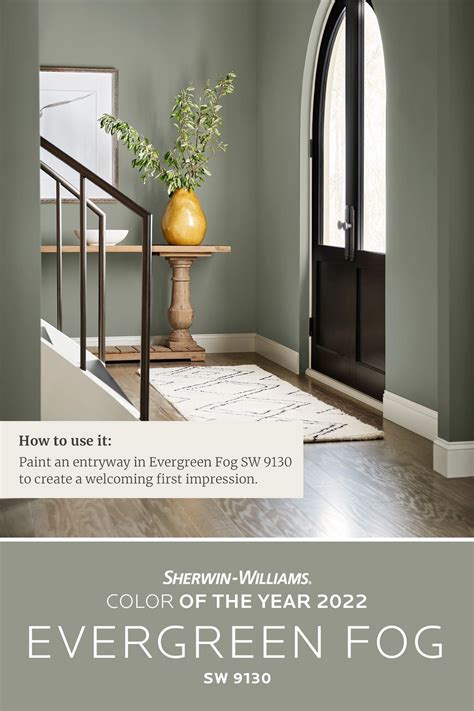 Evergreen Fog SW 9130 Entryway Painting Tips Foyer Paint Colors