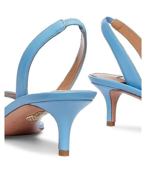 Aquazzura So Nude Mm Leather Slingback Sandals In Blue Lyst