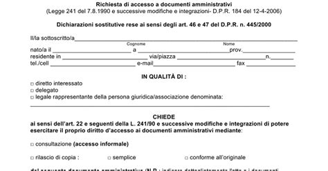 Modulo Richiesta Accesso Agli Atti Google Docs