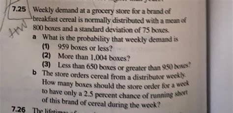 Solved 7.25 Weekly demand at a grocery store for a brand of | Chegg.com 