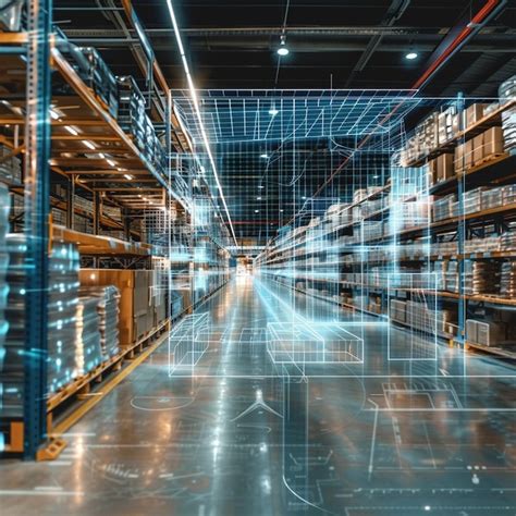 Futuristic Technology Retail Warehouse Digitalization And Visualization