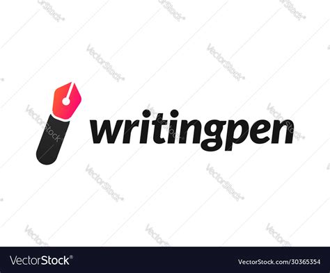 Writing pen logo Royalty Free Vector Image - VectorStock