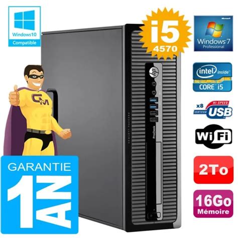 Pc Hp Prodesk 400 G1 Sff Core I5 4570 Ram 16 Go Disque 2 To Graveur Dvd Wifi W7 Eur 229 95