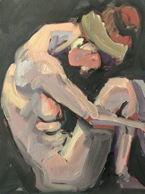 Original Oil Painting Figure Study Reclining Nude Female Fine Art Affordable Wall Art Expressive