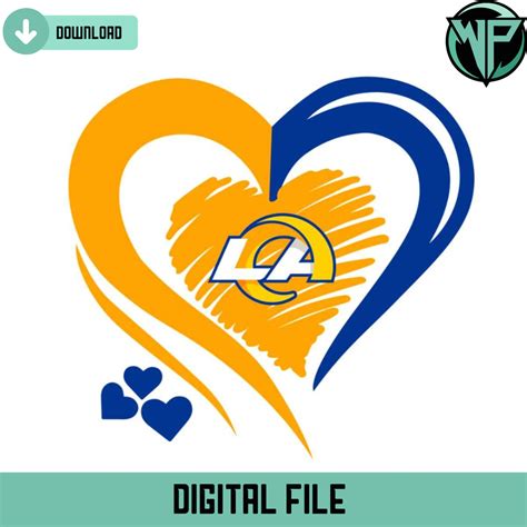 Los Angeles Rams Heart Logo Svg Digital Download Inspire Uplift