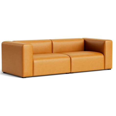 Sense Cognac Leather Mags Seater Comb Hay