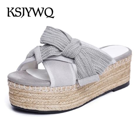 Ksjywq Plus Size Women Platform Slippers Cm Thick Soles Summer