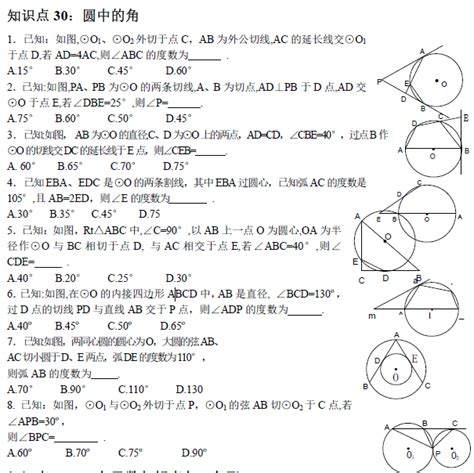 2017中考必备：初中数学知识点之圆中的角 中考数学 上海中考网