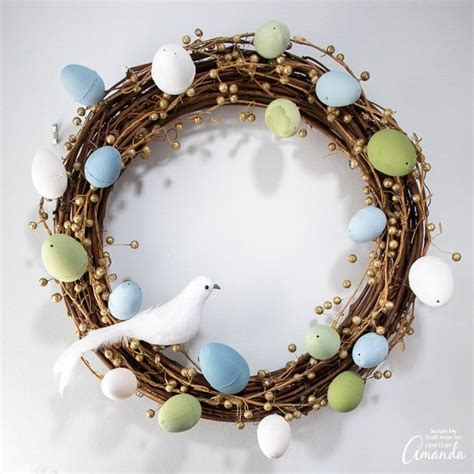 DIY Easter Egg Wreath Tutorial - Crafts by Amanda - Easter Crafts