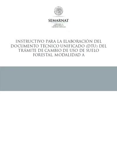 INSTRUCTIVO PARA LA ELABORACIÓN DEL DOCUMENTO TÉCNICO UNIFICADO DTU