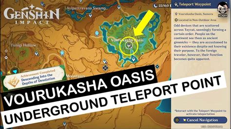 How To Unlock Vourukasha Oasis Underground Teleport Waypoint Sumeru